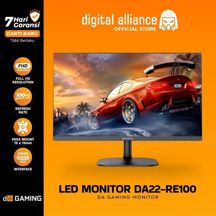 Monitor LED Digital Alliance 21.5" 100Hz VA FHD 99% SRGB DA22-RE100